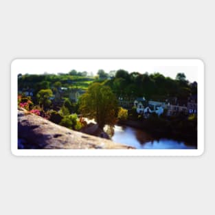 Tilt-shift panorama of Fresnay-sur-Sarthe Sticker